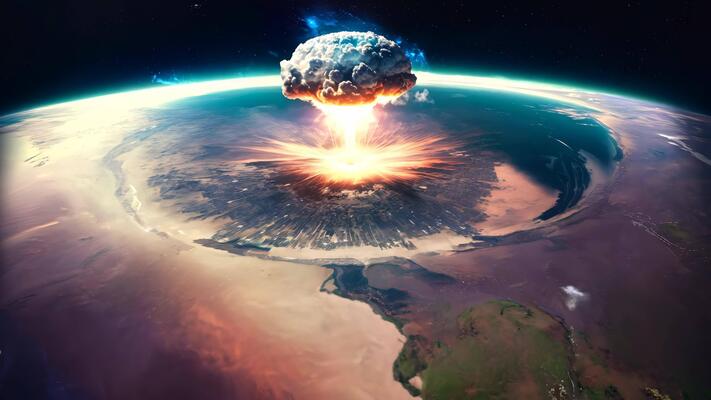 A large explosion over the earth from space 50766367 Stock Video at Vecteezy
