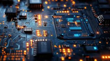 A close up of a computer motherboard with many electronic components video