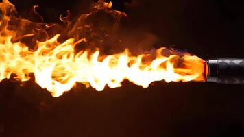 A close up of a torch with flames coming out of it video