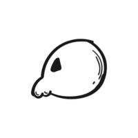 Skeleton line art doodle hand drawn isolated background. illustration vector