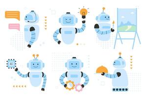 Artificial intelligence assistant big set vector