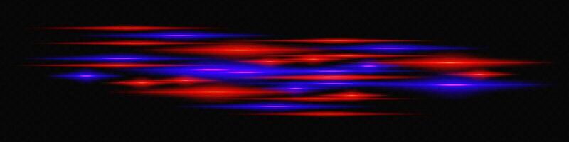 Abstract red and blue neon light streaks layered diagonally on a dark background, creating a dynamic and futuristic visual effect. vector