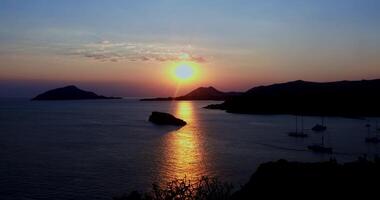 View Of The Temple Of Poseidon In Athens By Sunset video