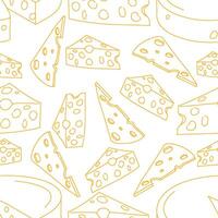 pattern Line art monoline of cheese vector