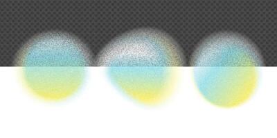 Geometric colorful grainy shapes set. Gradient groovy elements with for texture. Eps10 transparent Illustration. vector