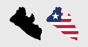 Liberia Map. Map of Liberia with National Flag. vector