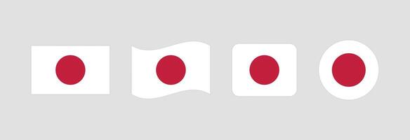Japan flag. Set of Japan Flags Collection. vector