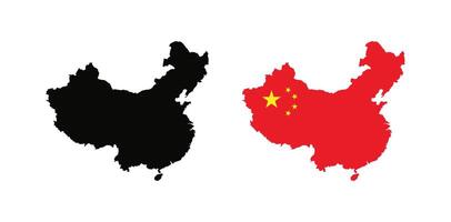 China Map. Map of China with National Flag. vector