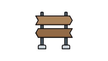 Two wooden directional signs animation with posts on concrete bases, great for marketing, directions, or rustic outdoor themes in design projects video