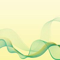 Green wavy lines abstract background design vector