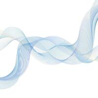 Blue wavy lines minimal abstract background vector