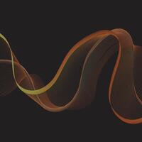 Golden color wavy lines abstract black background vector