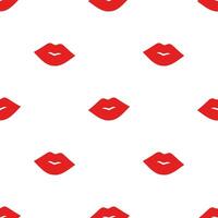 Romantic seamless pattern with red lip prints. Valentine's Day, beauty and fashion. Background design for fabric, wrapping paper, textile vector