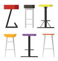 Set of bar stools. vector