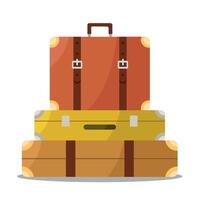 Travel suitcases are folded. vector
