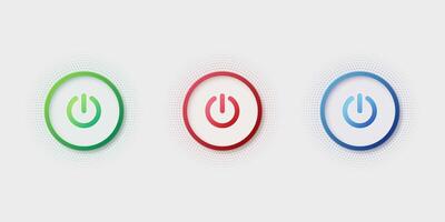 Set of colorful modern buttons with shadows and gradients. vector