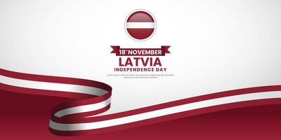 Latvia Independence Day banner background waving ribbon flag with blank space area vector