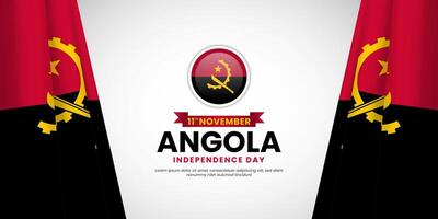 Angola independence day waving flag background with blank space area vector