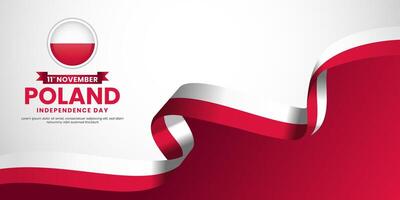 Poland Independence Day November 11th Celebration Background Design with blank space area for text vector