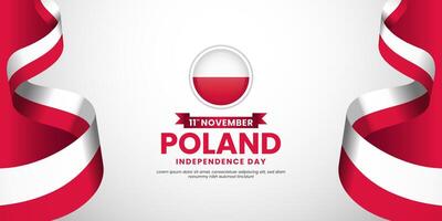 Poland Independence Day November 11th Celebration Background Design with blank space area for text vector