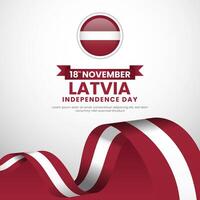 Latvia Independence Day November 18th Celebration Square Banner Background Design with blank space area vector
