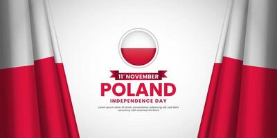 Poland independence day banner background 11th of November design element with realistic waving flag vector