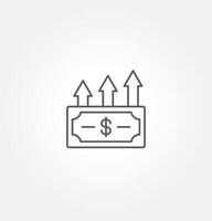 Money icon in simple style. Banknotes, coins, cash. Graphic design elements illustrating wealth, finance, money and the economy in a line style isolated on a white background vector