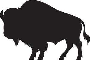 A bison silhouette is shown on a white background vector