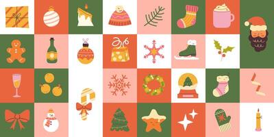 Modern Christmas geometric background. Seamless pattern for wrapping paper, background. Trendy abstract print vector