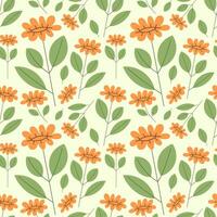 Floral seamless pattern. Botanical background with cute flowers vector