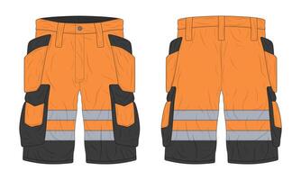 Hi vis pants mockup front and back view vector