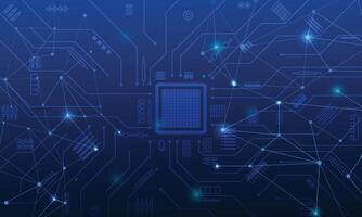 Abstract circuit board lines blue gradient technology background vector