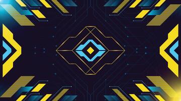 Cyber Future Style Background with Polygon Symmetry Style with Soft Blue and Yellow Gradient Color vector