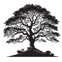 Tree Silhouette Art Illustration with White Background vector