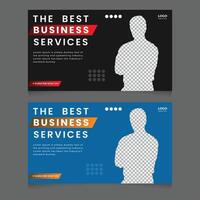 Minimal business thumbnail online live stream post design vector