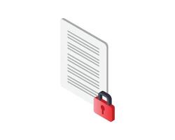 privacy of document as the document being locked or encrypted vector
