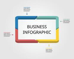 square chart template for infographic for presentation for 4 element vector