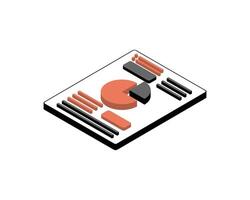 isometric graph report to report of forecast for management to review vector