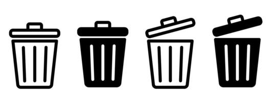 Trash can icon set illustration vector