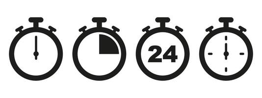 Four stopwatches with different times on them vector