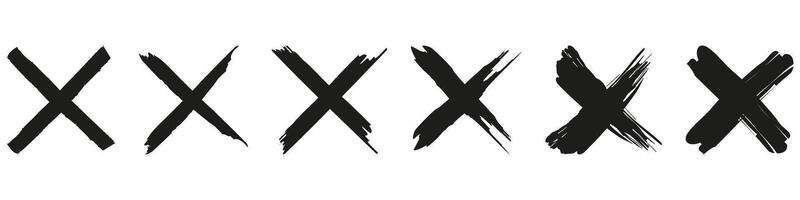 A set of four black and white brush strokes on a white background vector