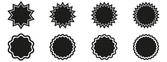 Set of black and white oval frames illustration vector
