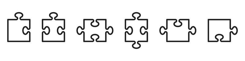 A group of four jigsaw pieces with different shapes vector