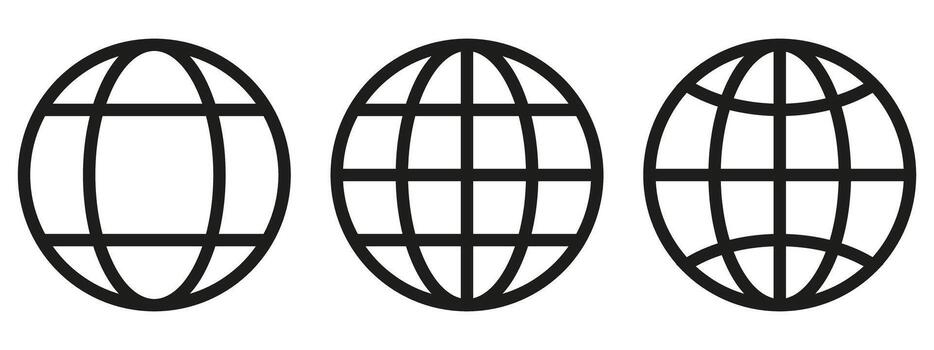 Three oval shaped objects with different shapes vector