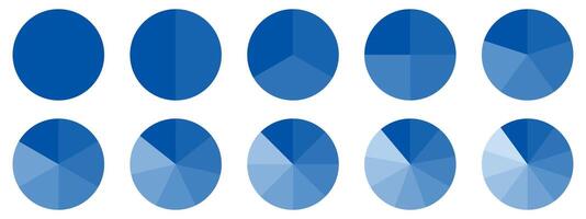 A set of blue and white geometric shapes vector