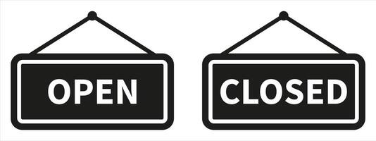 Open and closed sign vector