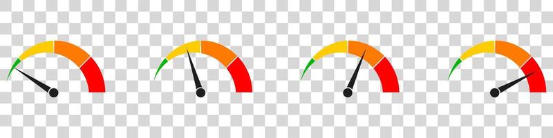 A set of four different colored arrows on a white background vector