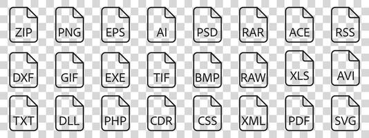 A set of file folders with different types of files vector