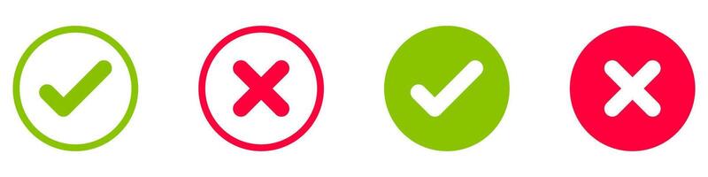 Four different check marks on a white background vector