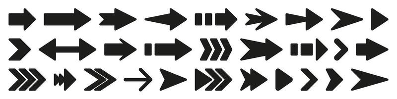 A set of arrows that are arranged in different directions vector